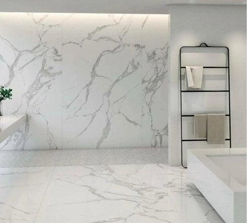 (Pack of 5) Self Adhesive White Marble Sheet for Kitchen - Waterproof Anti Oil & Heat Resistant Wallpaper Sheet (2 Feet x 6.5 feet)