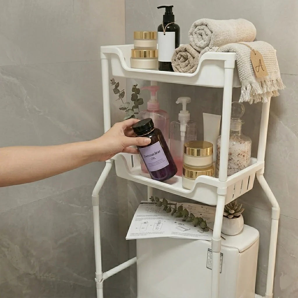 (Free Home Delivery) 3-Tier Over Toilet Storage Rack