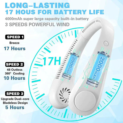 Rechargeable Portable Hanging Neck Fan