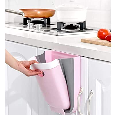 Kitchen Cupboard Back Hanging Trash Can Collapsible Garbage Waste Bin for Kitchen Cabinet Door