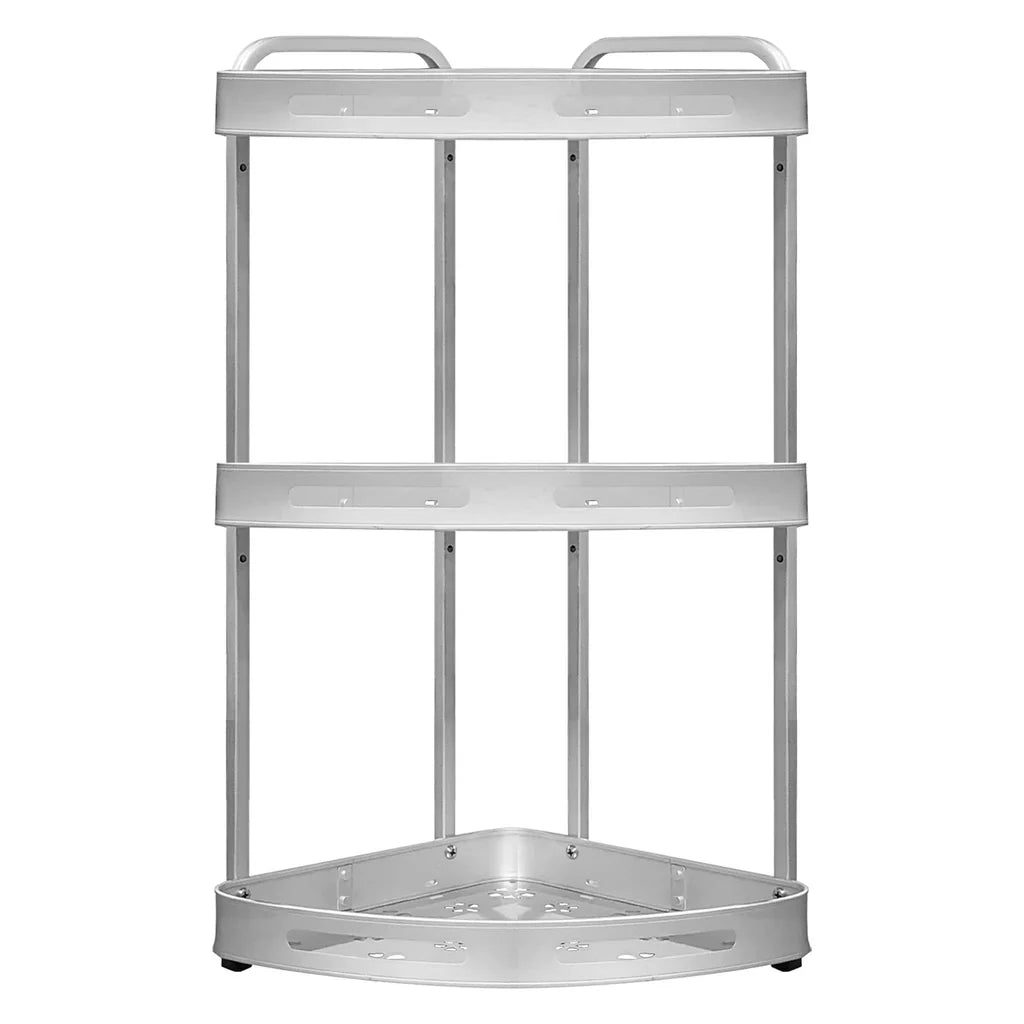 (Free Home Delivery) 3-Tier Aluminium Corner Bathroom Shelf