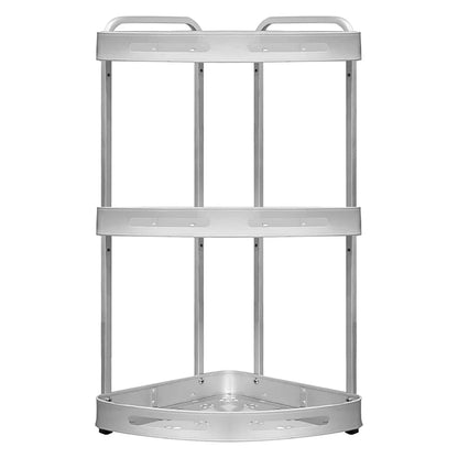 (Free Home Delivery) 3-Tier Aluminium Corner Bathroom Shelf