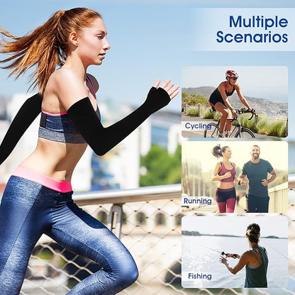Unisex UV Protection Fingerless Arm Sleeves