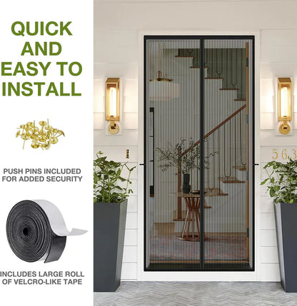 (Free Deliverey) Mosquito Door Net Mesh Screen – Magnetic Hands Free Closer
