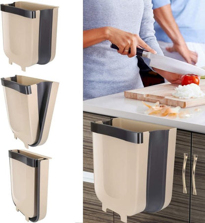 Kitchen Cupboard Back Hanging Trash Can Collapsible Garbage Waste Bin for Kitchen Cabinet Door