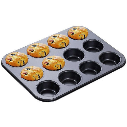 12 Hole Cupcake Tray, Muffin Pan,non stick cupcake baking pan kitchen utensil
