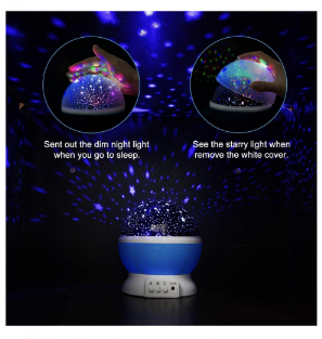 LED Rotating Moon lamp, Dream Rotating projection Lamp Romantic Light, Starry Sky Star Projector Lamp