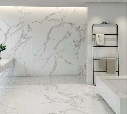 (Pack of 5) Self Adhesive White Marble Sheet for Kitchen - Waterproof Anti Oil & Heat Resistant Wallpaper Sheet (2 Feet x 6.5 feet)