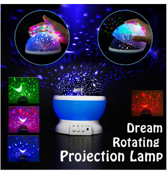 LED Rotating Moon lamp, Dream Rotating projection Lamp Romantic Light, Starry Sky Star Projector Lamp