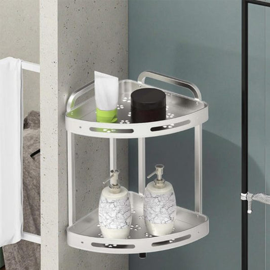(Free Home Delivery) 2-Tier Aluminum Corner Shower Shelf