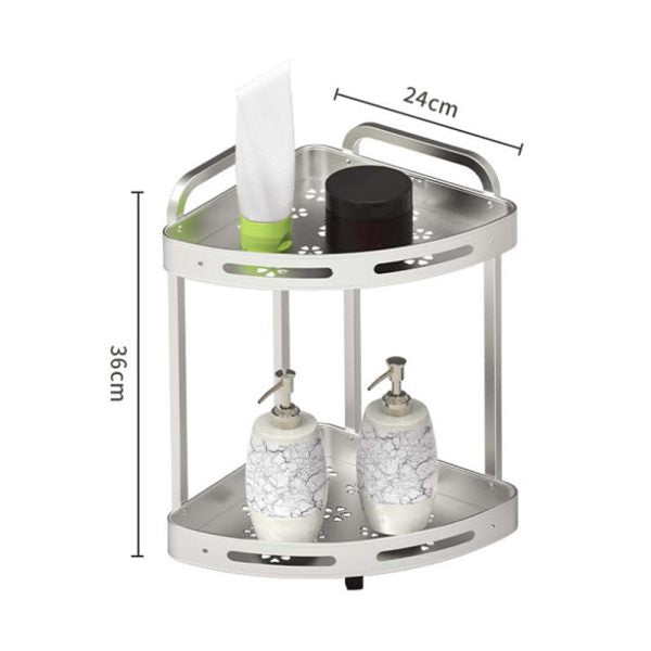 (Free Home Delivery) 2-Tier Aluminum Corner Shower Shelf